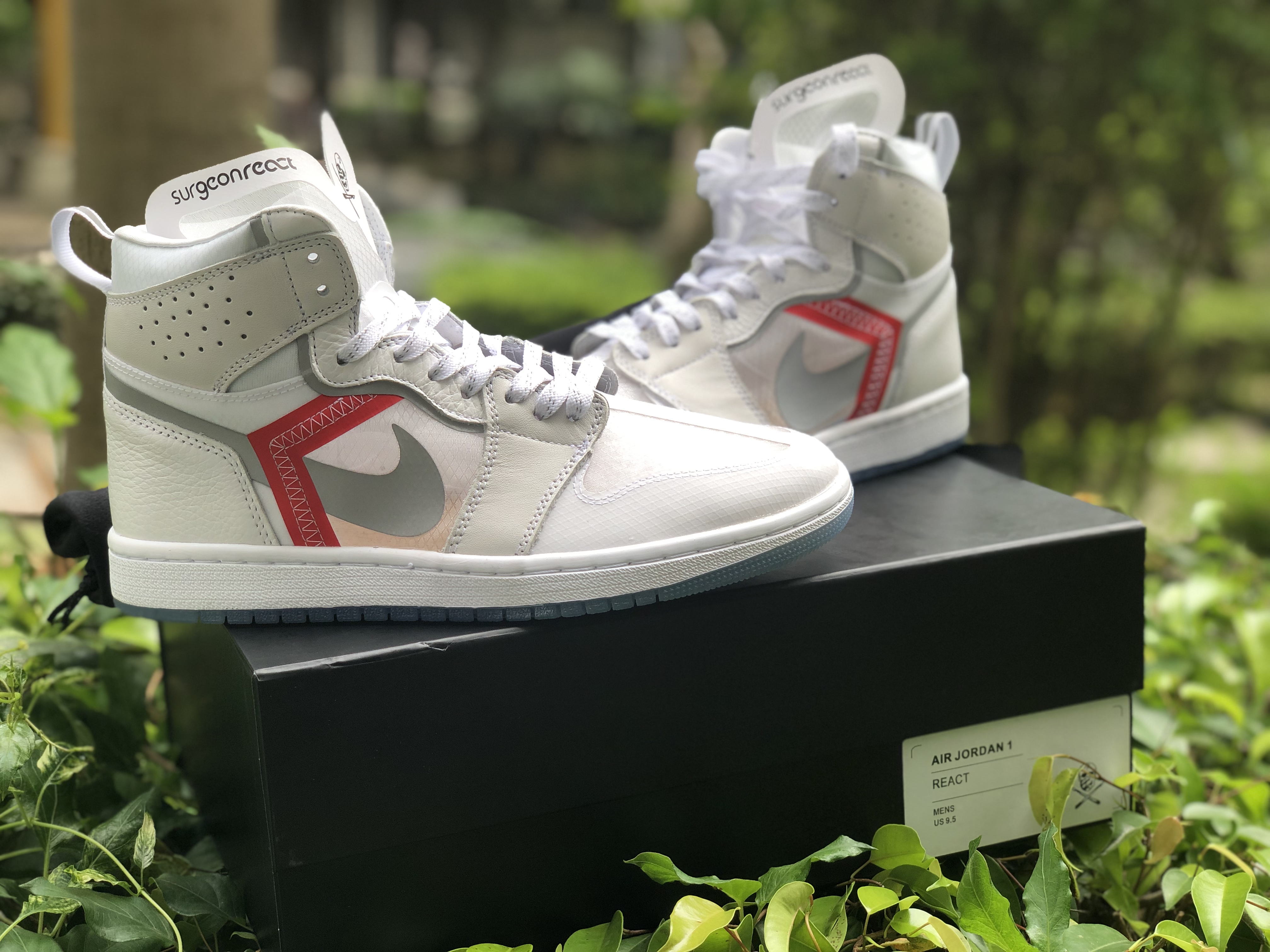 ELement 87 x Air Jordan 1 White Silver Red Shoes - Click Image to Close
